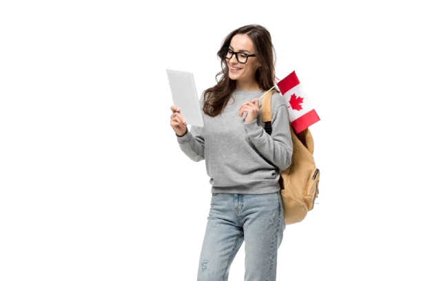 girl with flag in hand