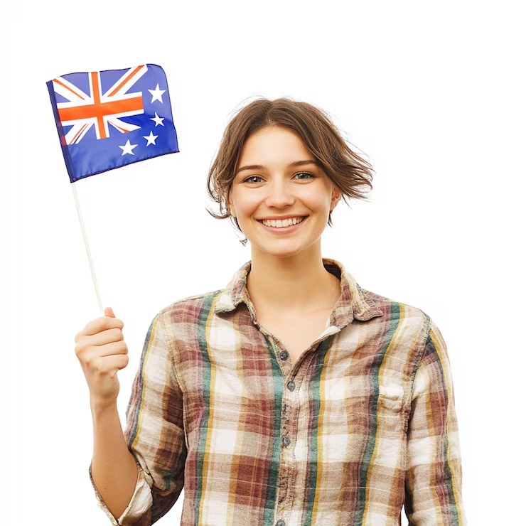 Student with New Zealand flag
